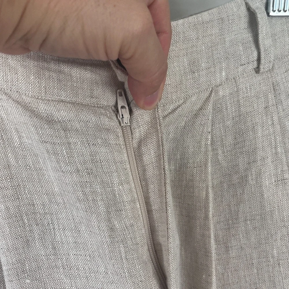 Reformation 100% Linen Trouser Pant Wide-Leg‎ Beige Size 2 Minimalist Boho Chic